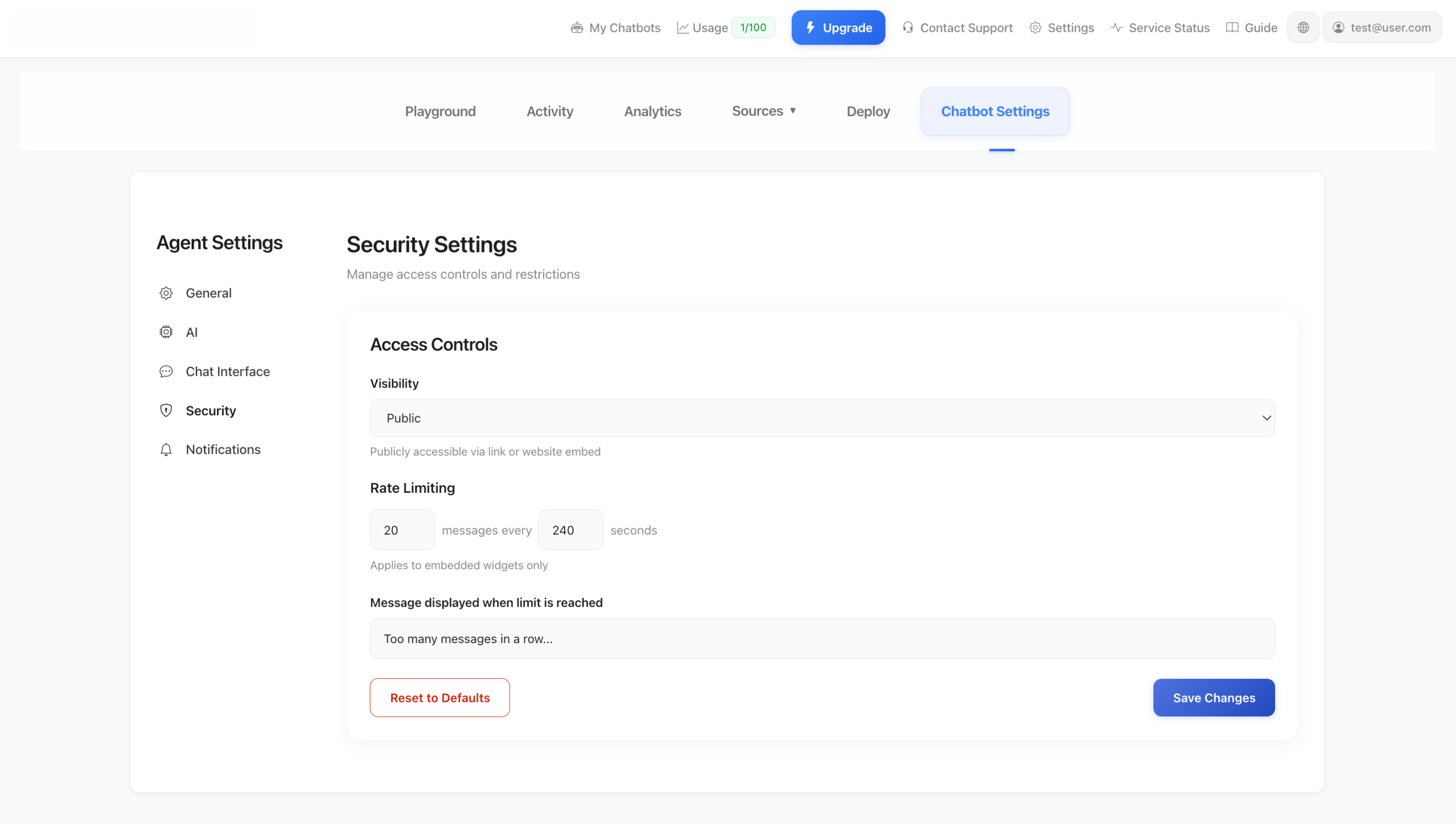 Sicherheitseinstellungen