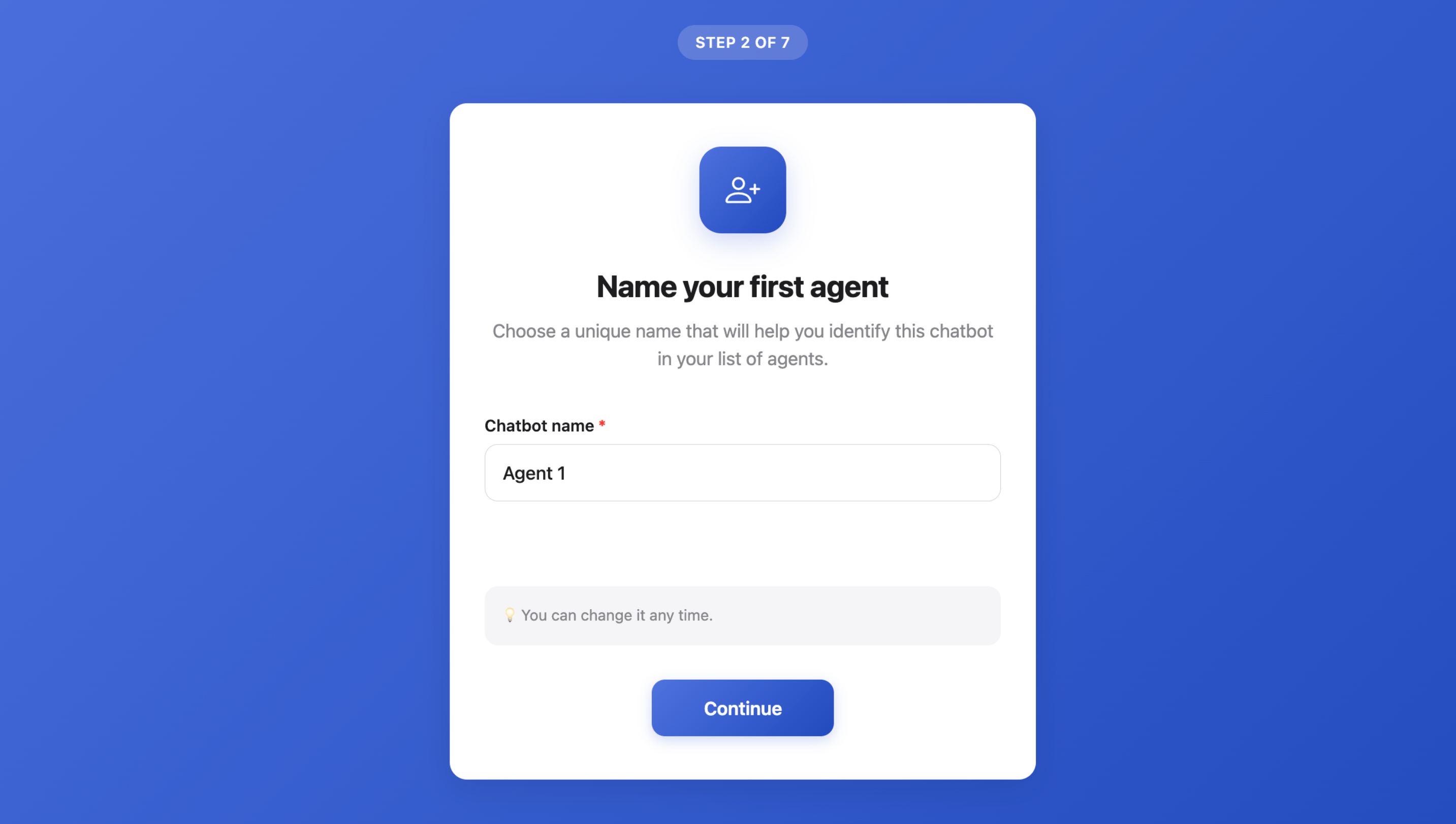 Geben Sie Ihrem Agenten einen Namen